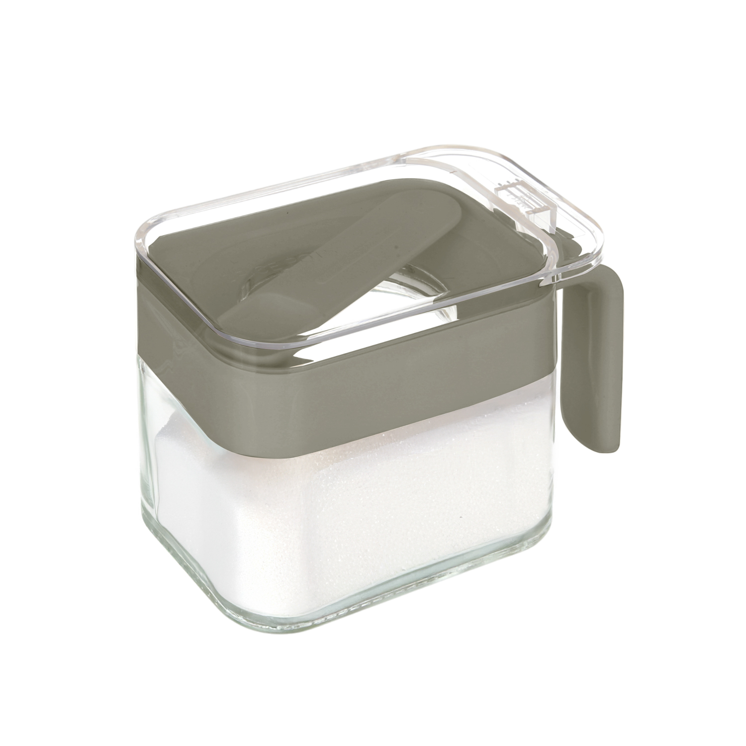 Zuccheriera in vetro 300 ml con cucchiaino grigio