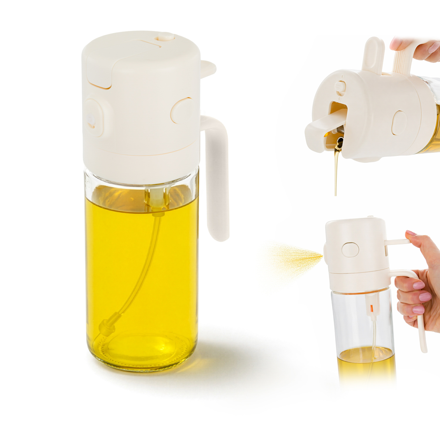 Oliera 2 in 1 spray e a filo bianca
