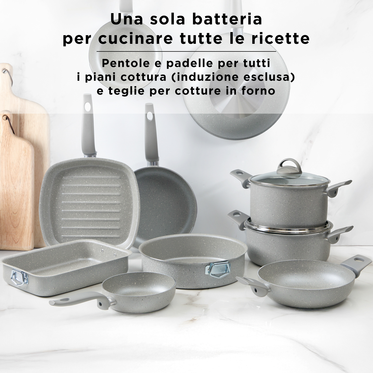 KASANOVA Batteria di pentole MADE IN ITALY, Piani cottura tradizionali - Afbeelding 48 van 63