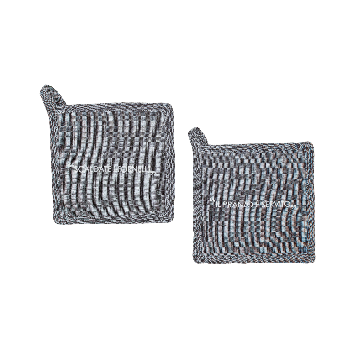 Set 2 presine 17x17 cm scritta Quotes antracite
