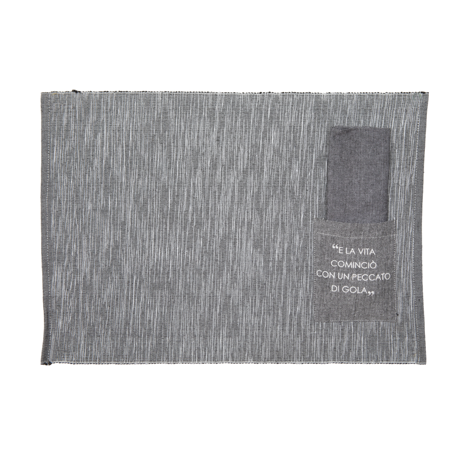 Set tovaglietta con tovagliolo scritta Quotes antracite