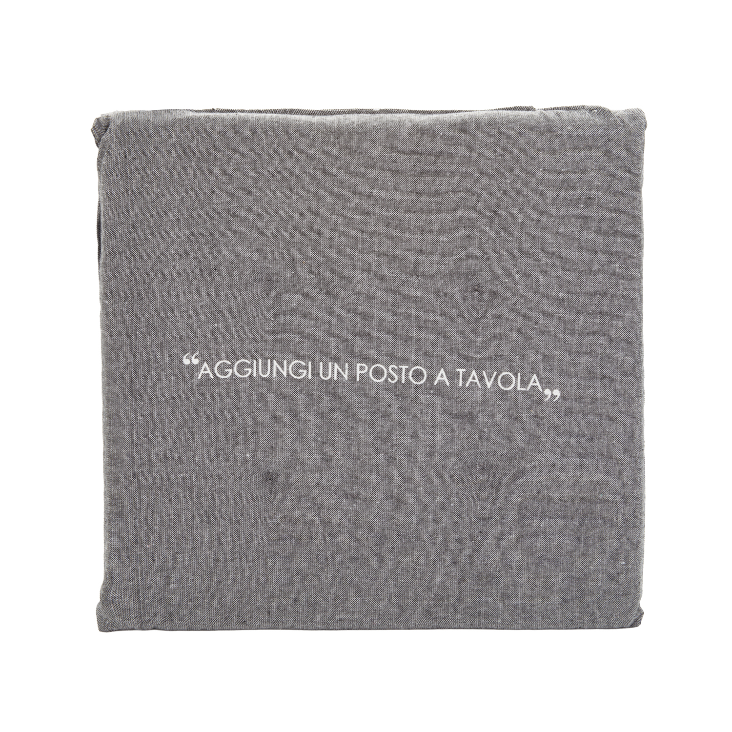 Cuscino sedia 40x40 cm scritta Quotes antracite