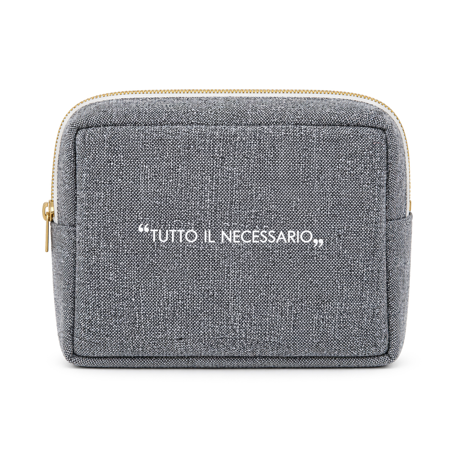 Pochette trucchi 20x15 cm scritta Quotes antracite