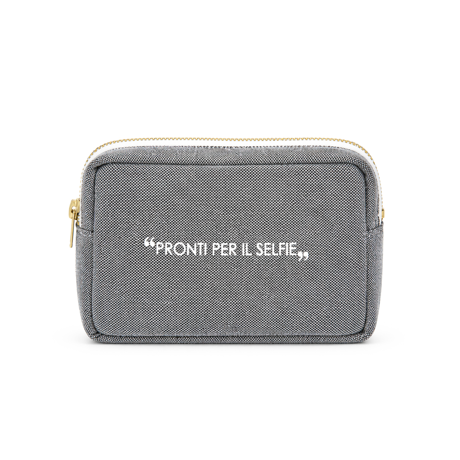 Pochette trucchi 15x10 cm scritta Quotes antracite