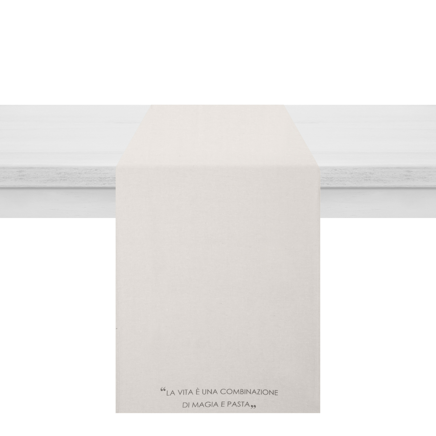 Runner 45x140 cm scritta Quotes tortora