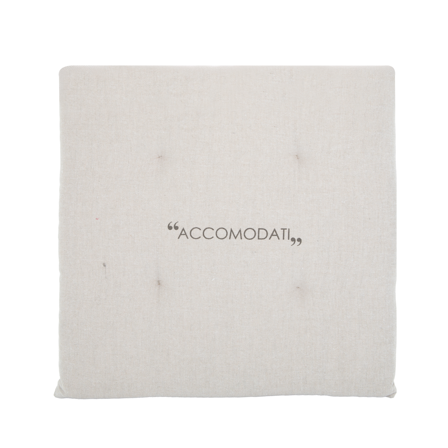 Cuscino sedia 40x40 cm scritta Quotes tortora