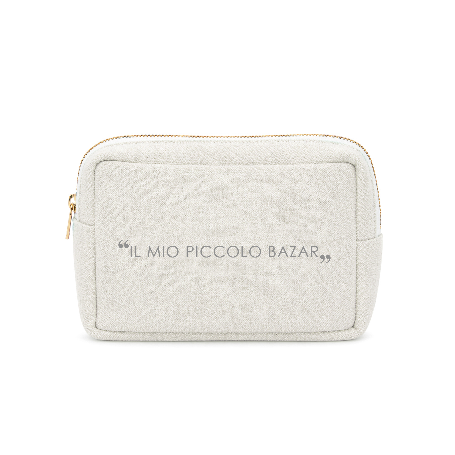 Pochette trucchi 15x10 cm scritta Quotes tortora