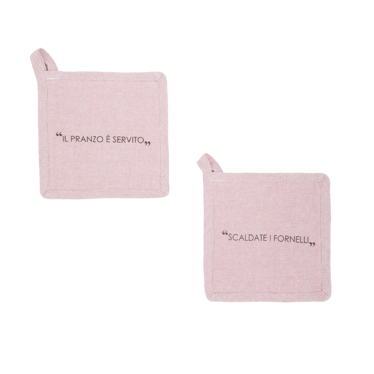 Set 2 presine 17x17 cm scritta Quotes malva