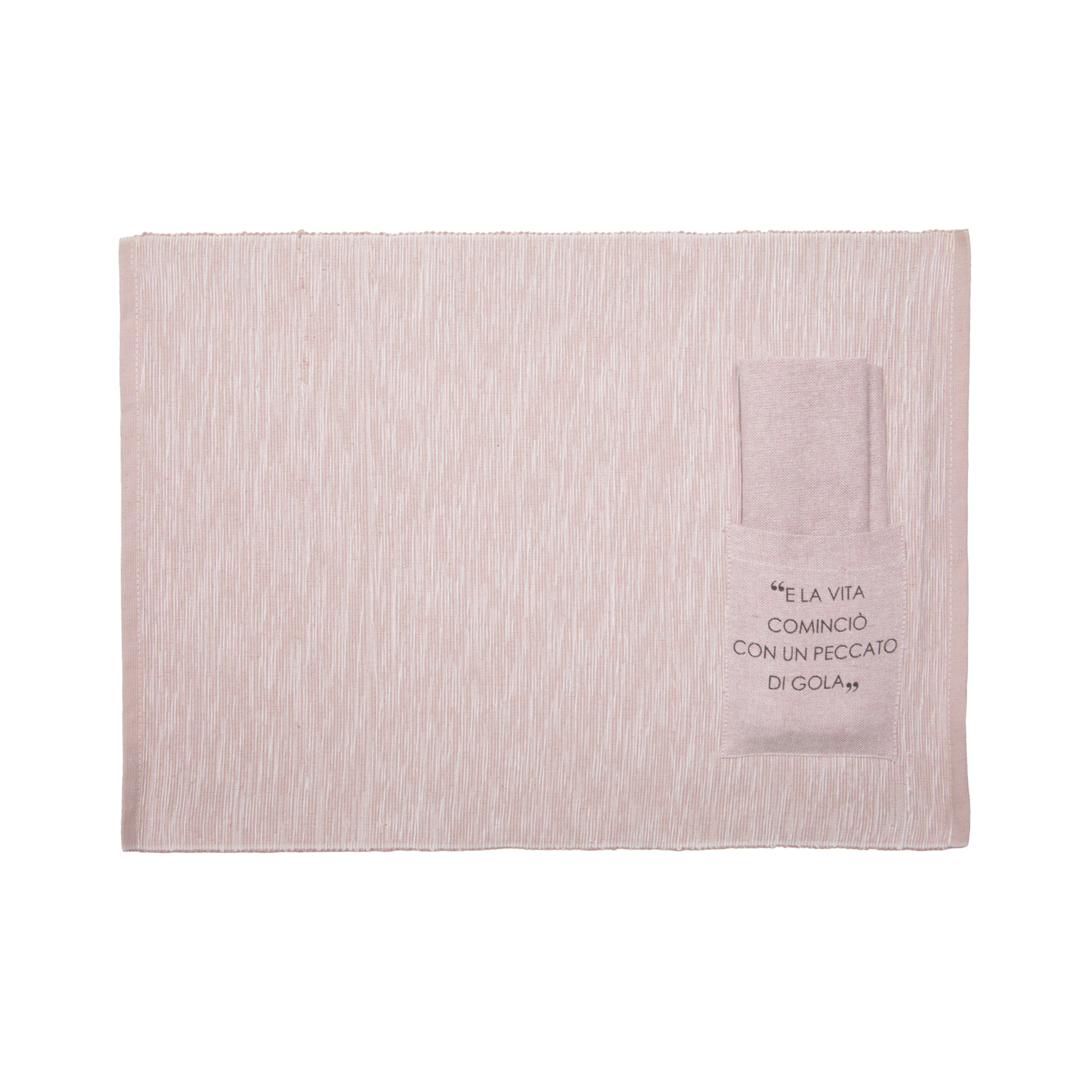Set tovaglietta con tovagliolo scritta Quotes malva