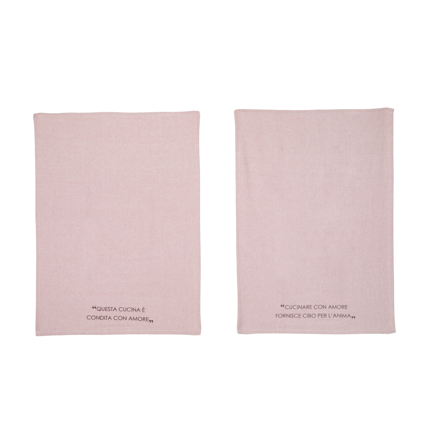 Set 2 strofinacci 50x70 cm scritta Quotes malva
