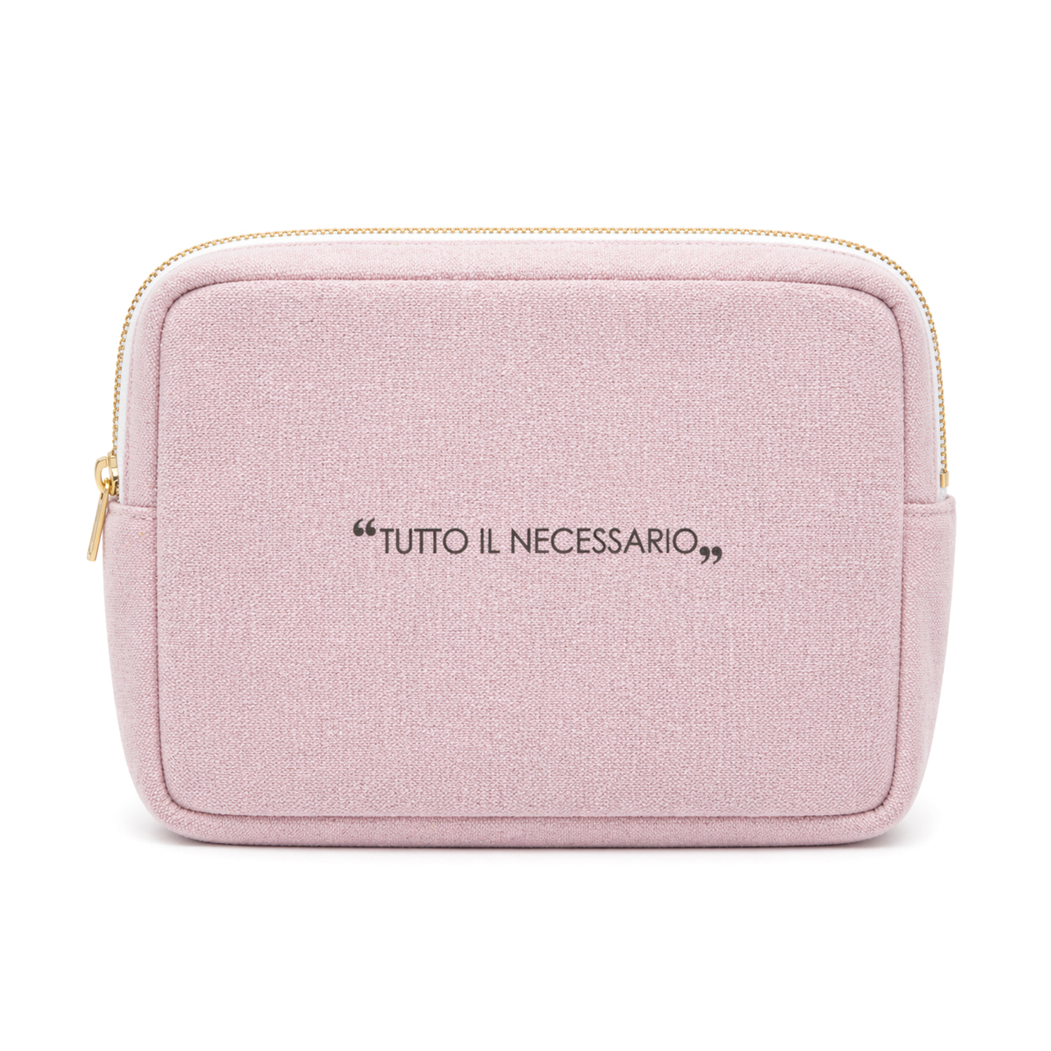 Pochette trucchi 20x15 cm scritta Quotes malva