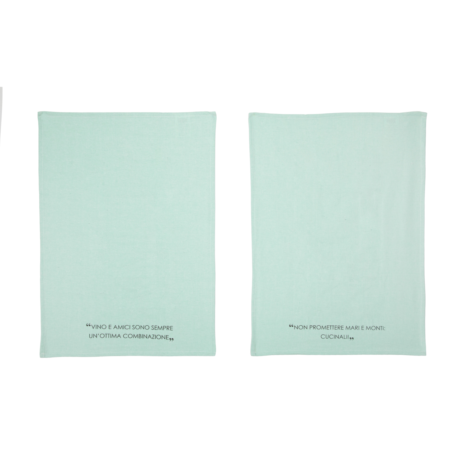 Set 2 strofinacci 50x70 cm scritta Quotes verde