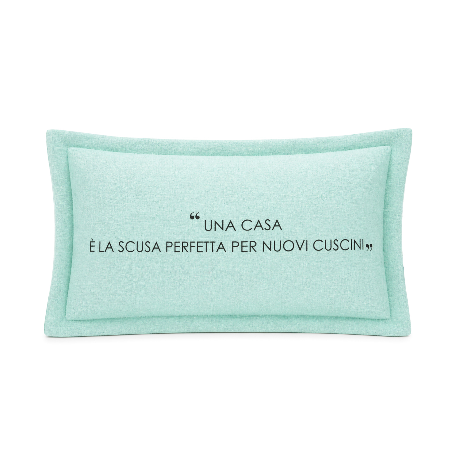 Cuscino divano 30x50 cm scritta Quotes verde
