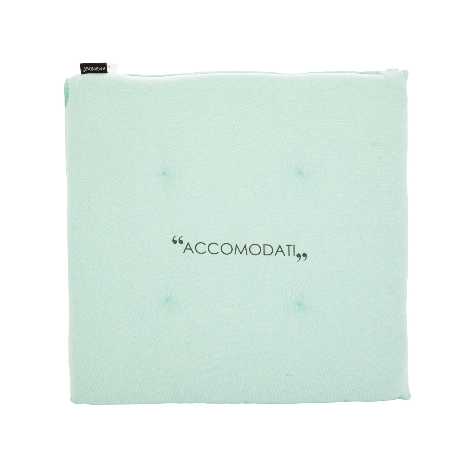 Cuscino sedia 40x40 cm scritta Quotes verde