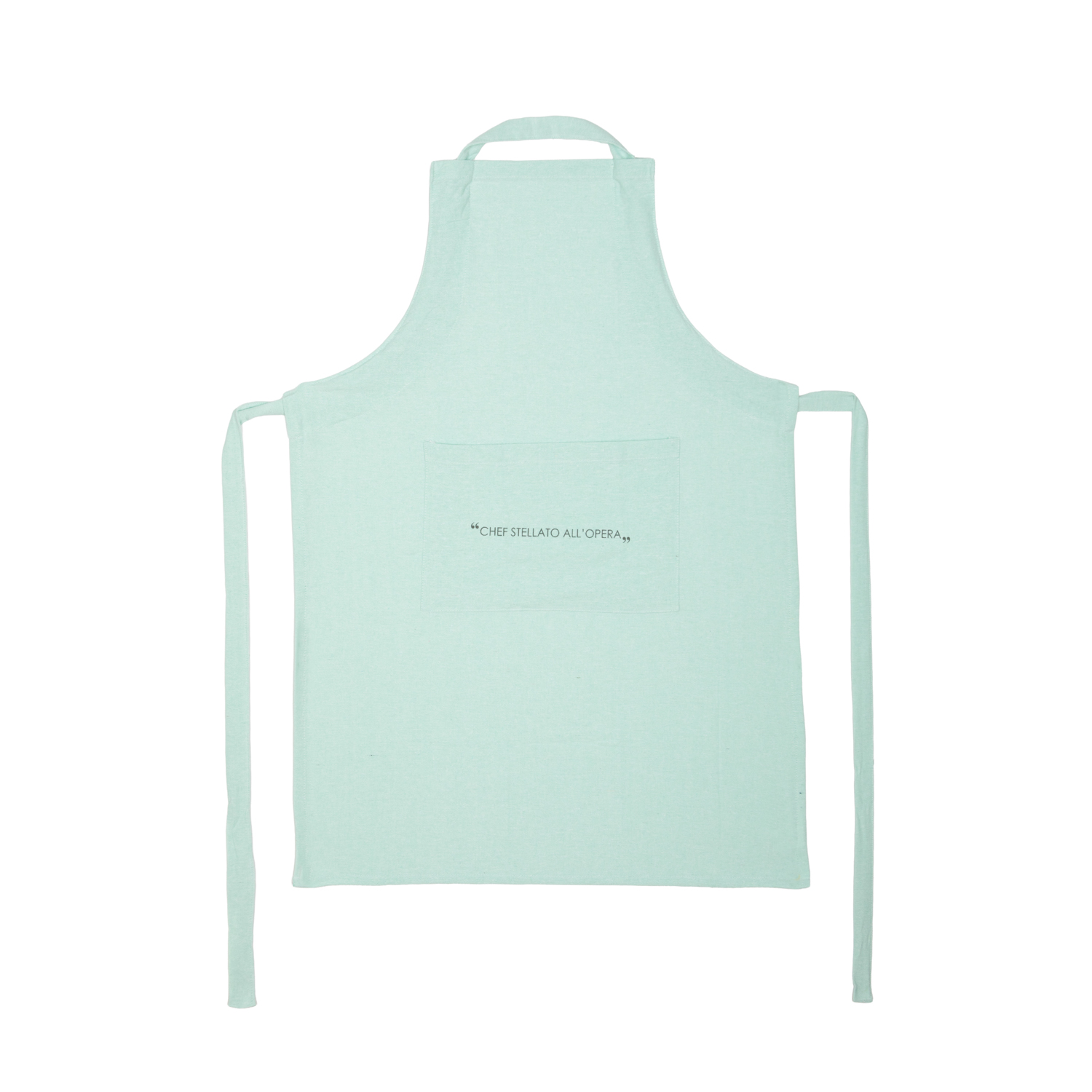Grembiule con tasca e scritta Quotes verde