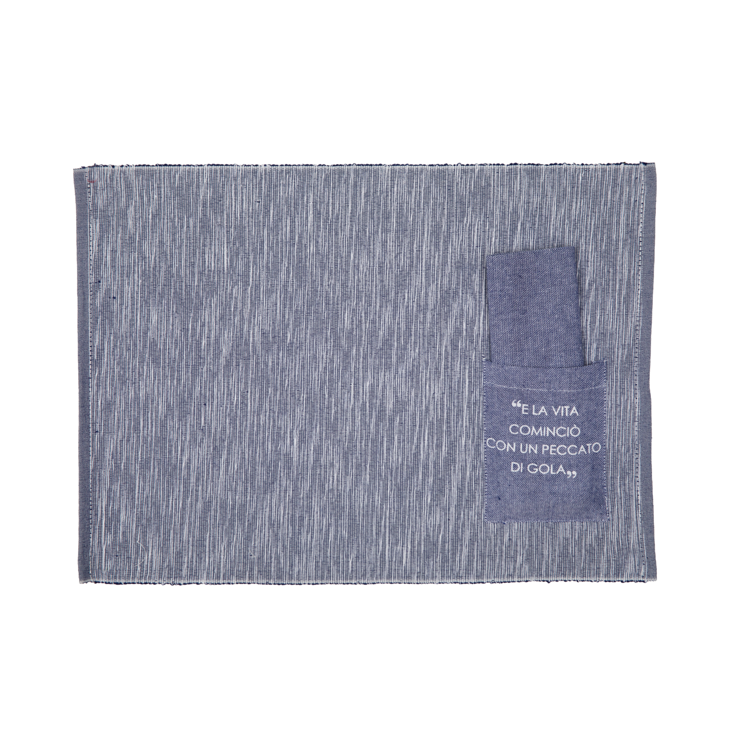 Set tovaglietta con tovagliolo scritta Quotes denim