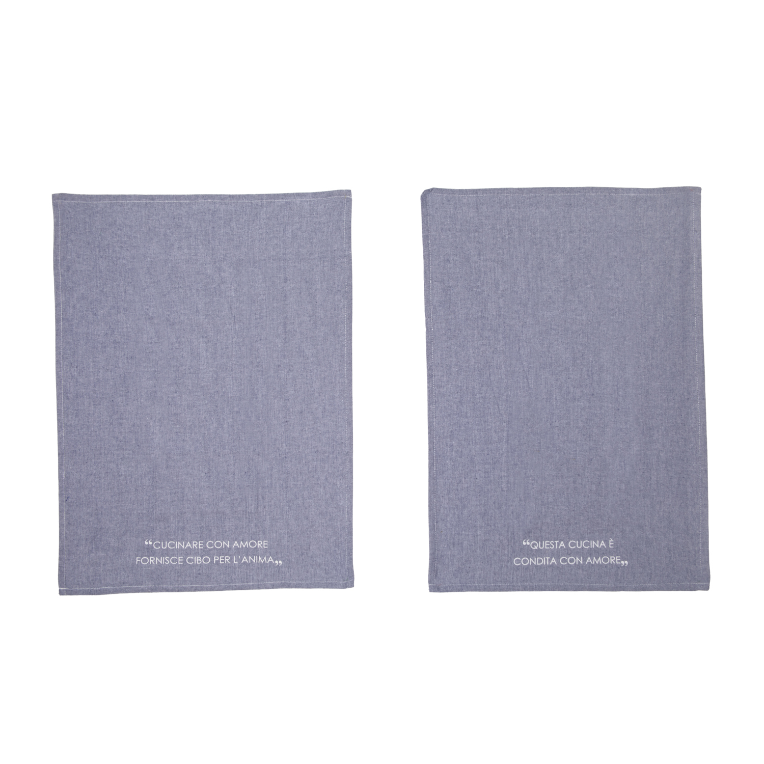 Set 2 strofinacci 50x70 cm scritta Quotes denim