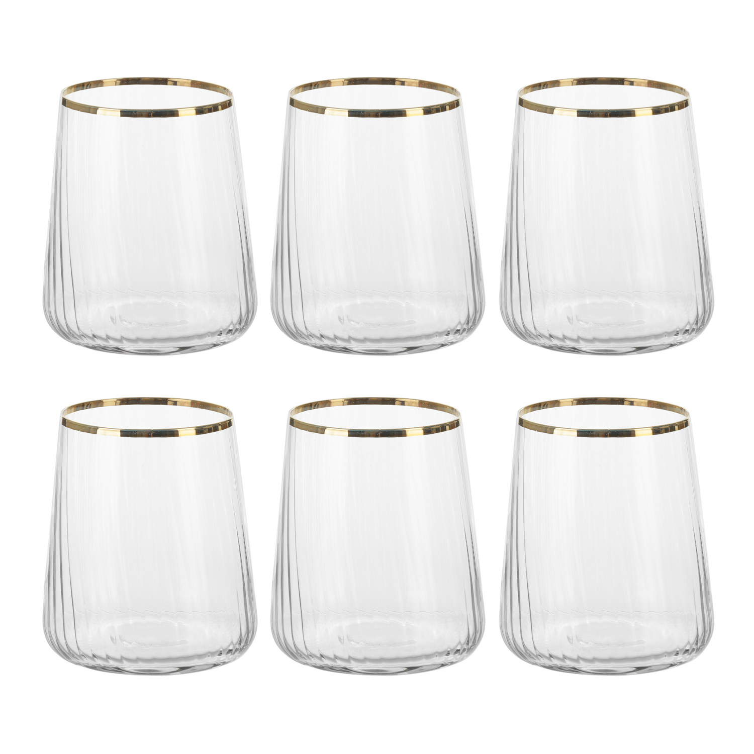 Set 6 bicchieri acqua 420 ml bordo oro Luster