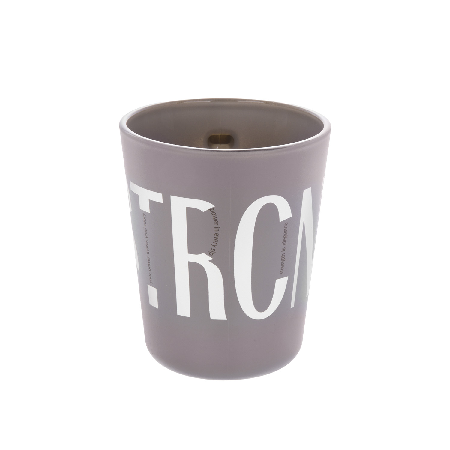 Tazza in vetro 370 ml scritta Strong Glassy