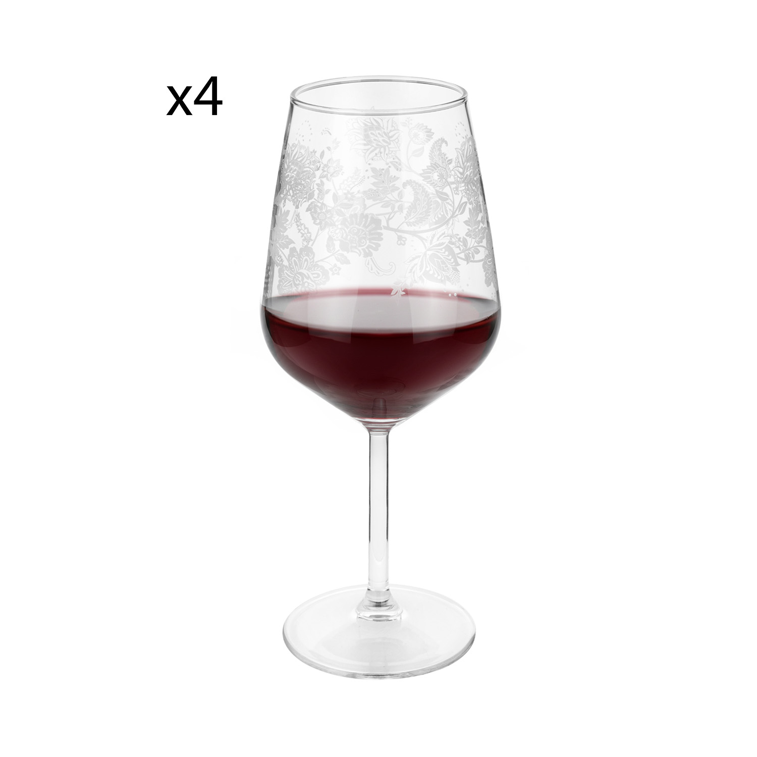 Set 4 calici Romance con decoro