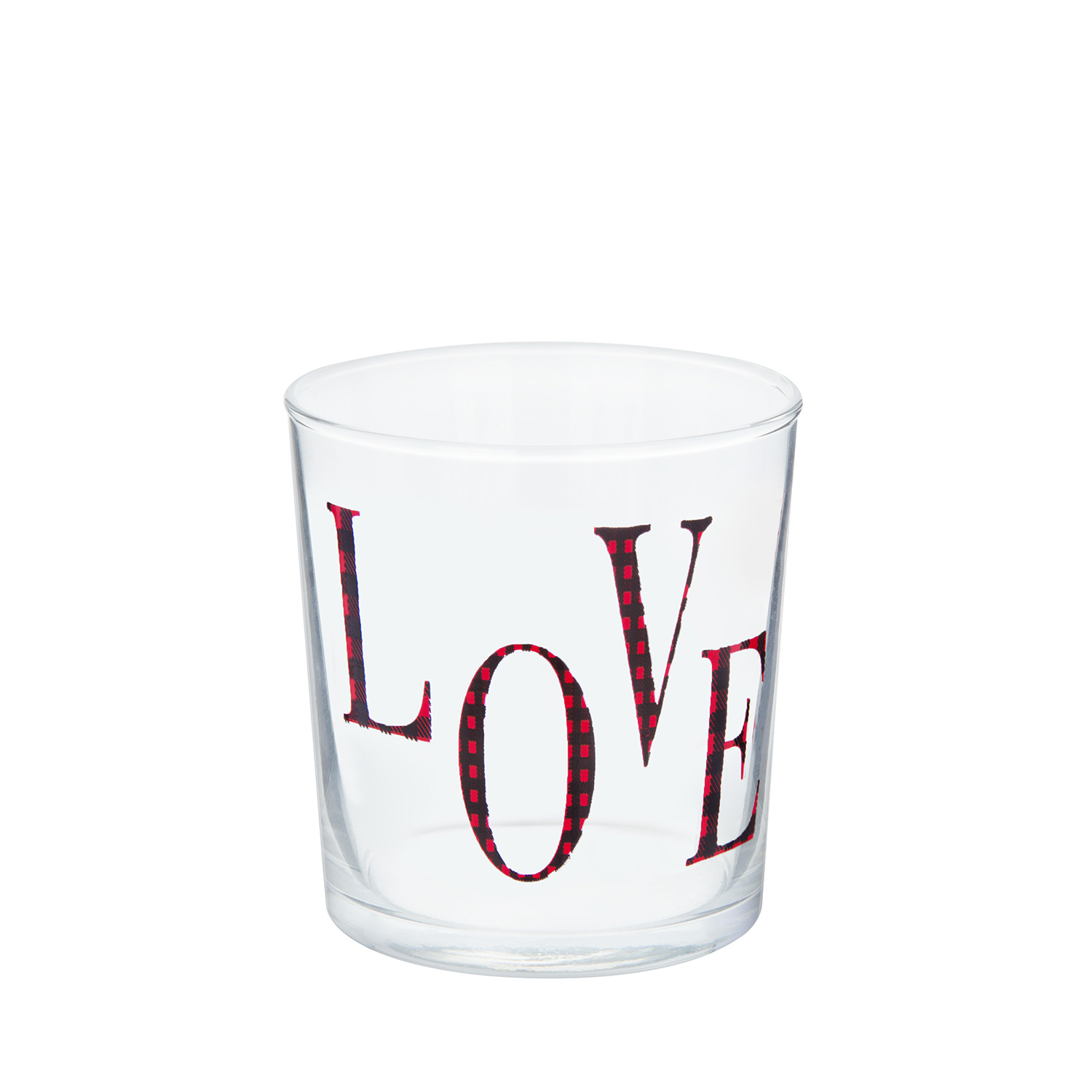 Bicchiere acqua Love tartan rosso Xmas Carol