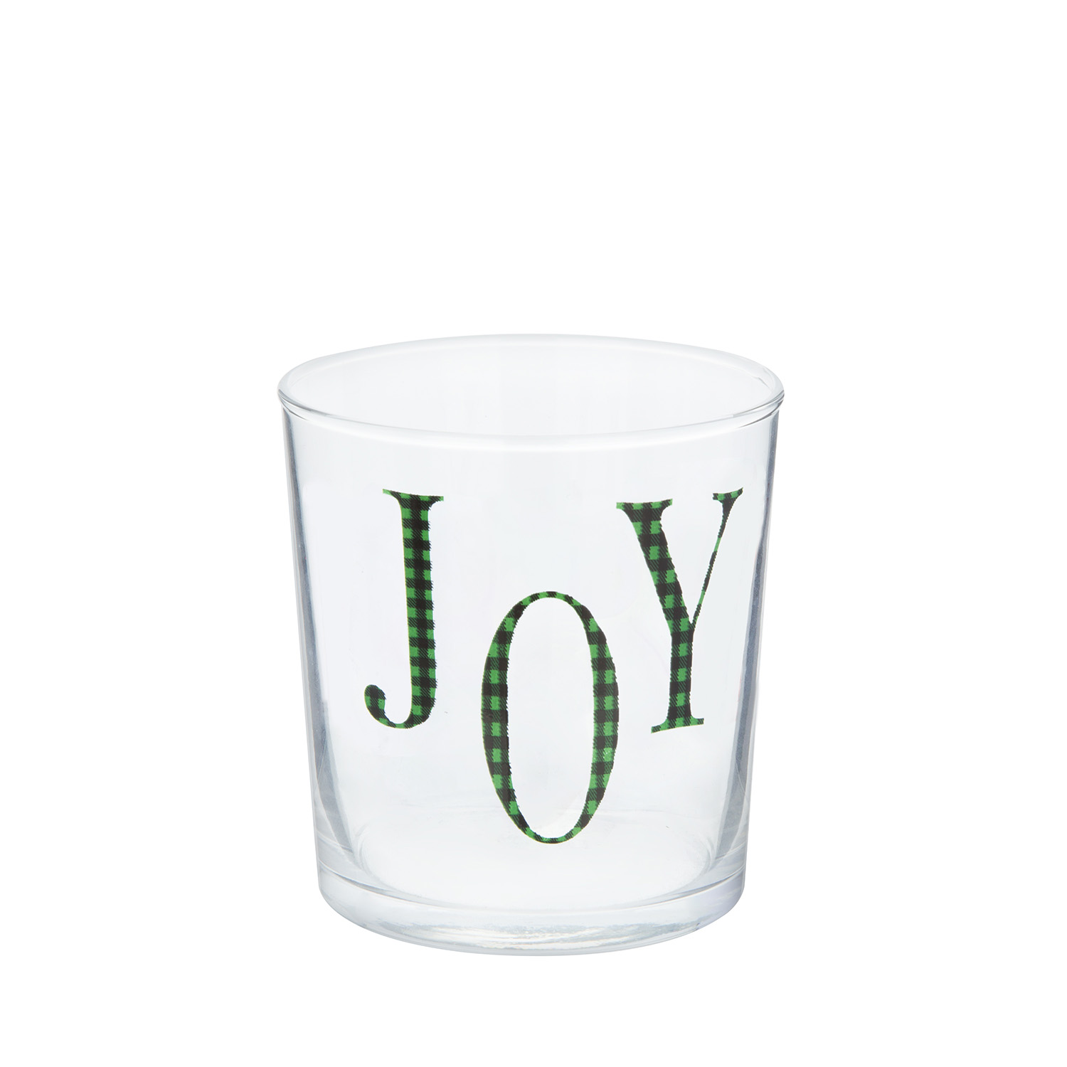 Bicchiere acqua decoro Joy tartan verde Xmas Carol