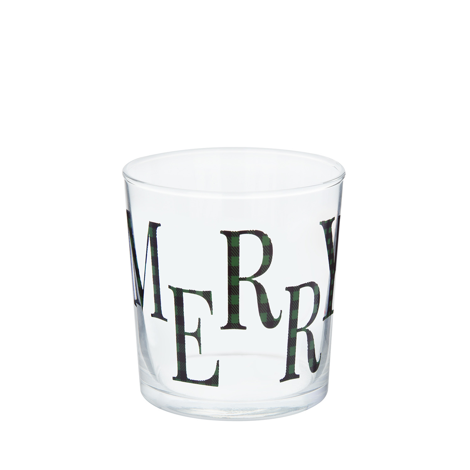 Bicchiere acqua Merry tartan verde Xmas Carol