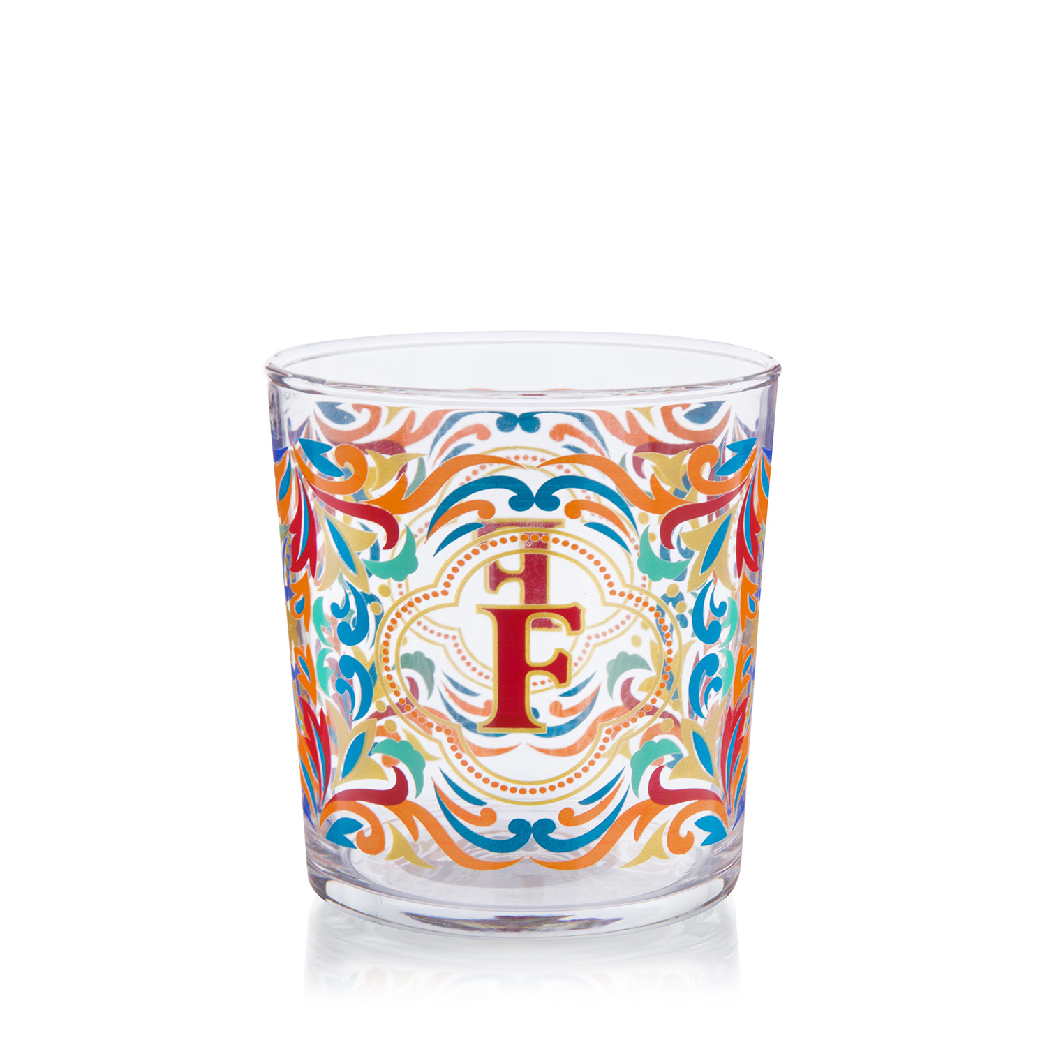 Bicchiere acqua lettera F Royal Garden