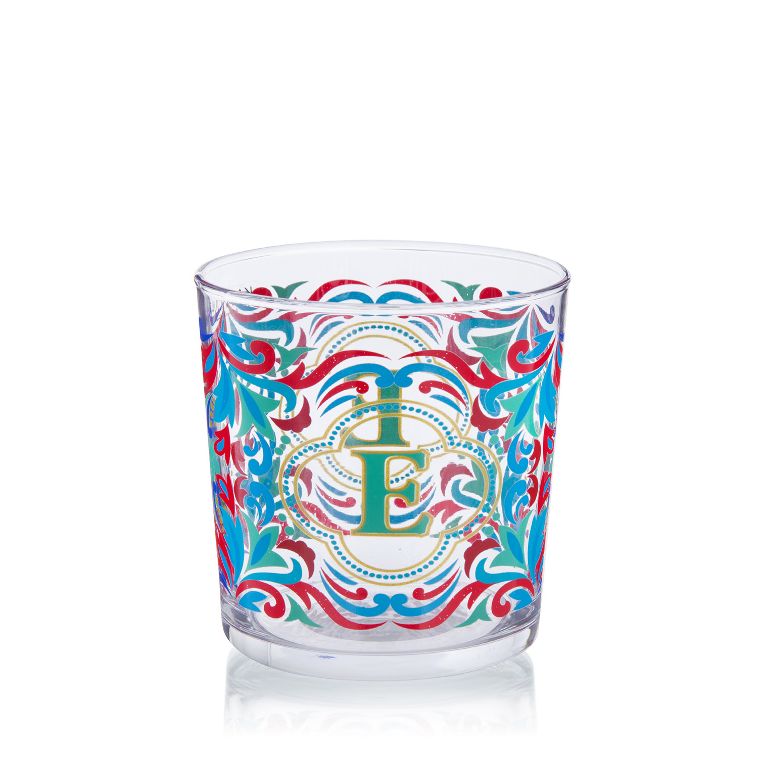Bicchiere acqua lettera E Royal Garden