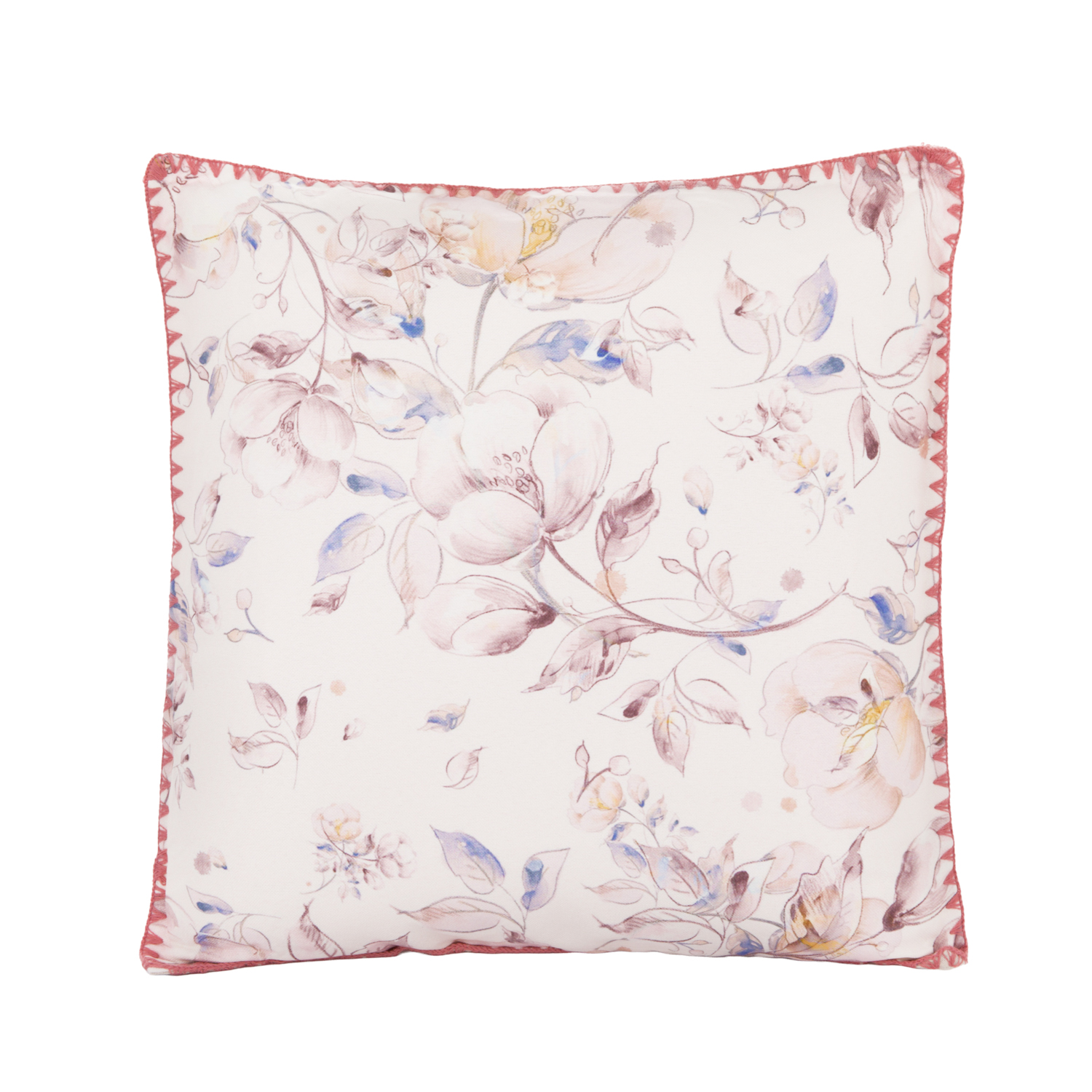 Cuscino divano 45x45 cm fiori rosa cipria