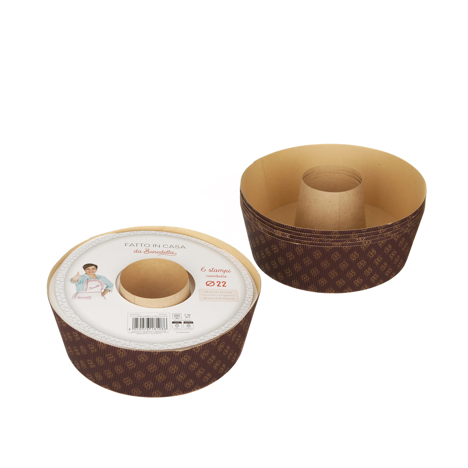 Set 6 stampi ciambella in carta 22 cm Fatto in casa da Benedetta