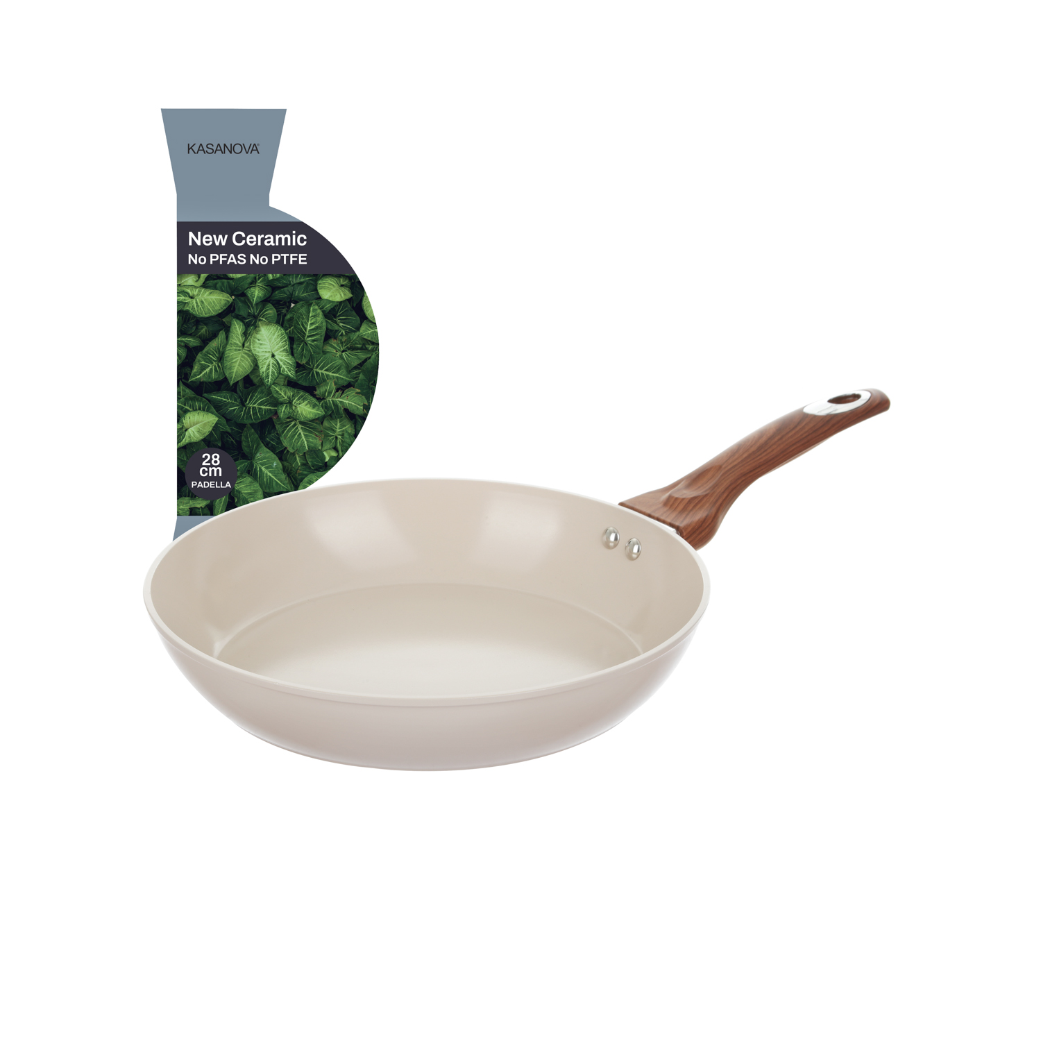 Padella 28 cm in ceramica crema New Ceramic