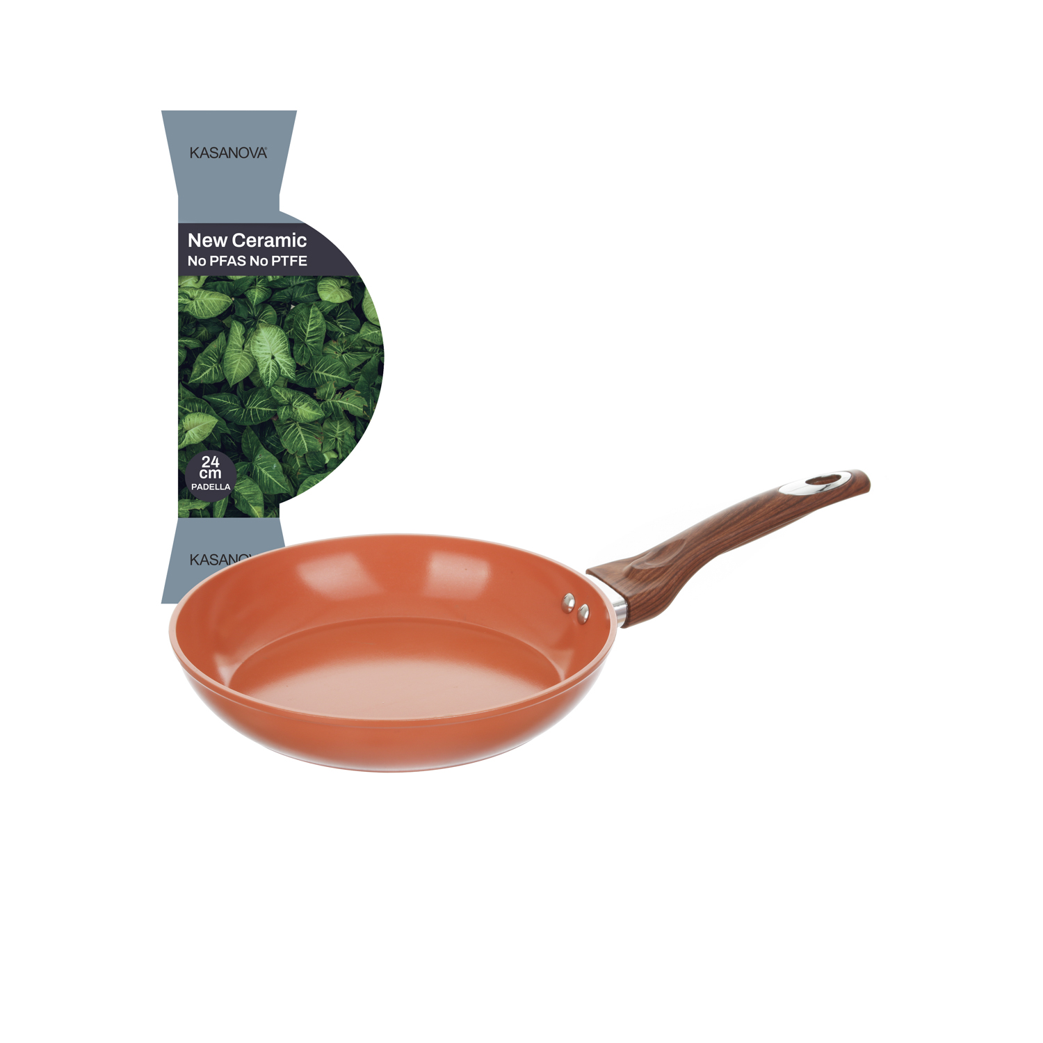 Padella 24 cm in ceramica salmone New Ceramic