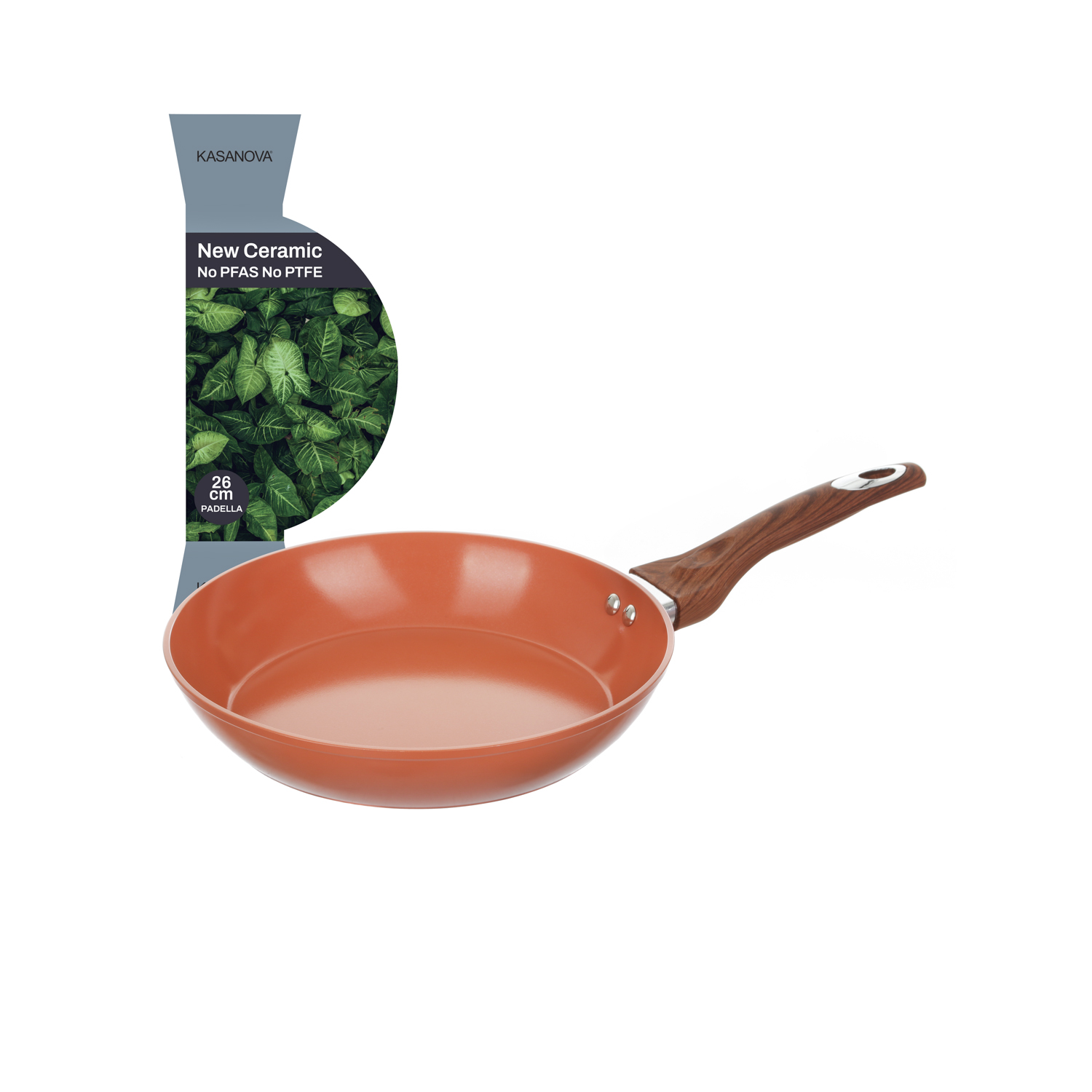 Padella 26 cm in ceramica salmone New Ceramic