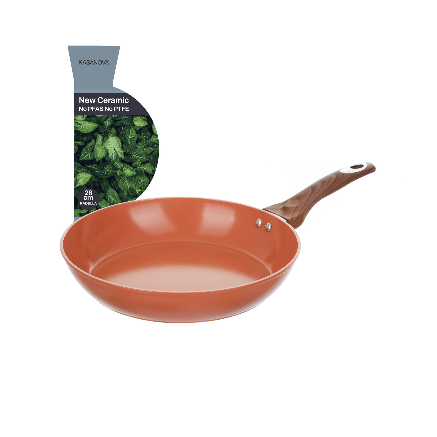 Padella 28 cm in ceramica salmone New Ceramic