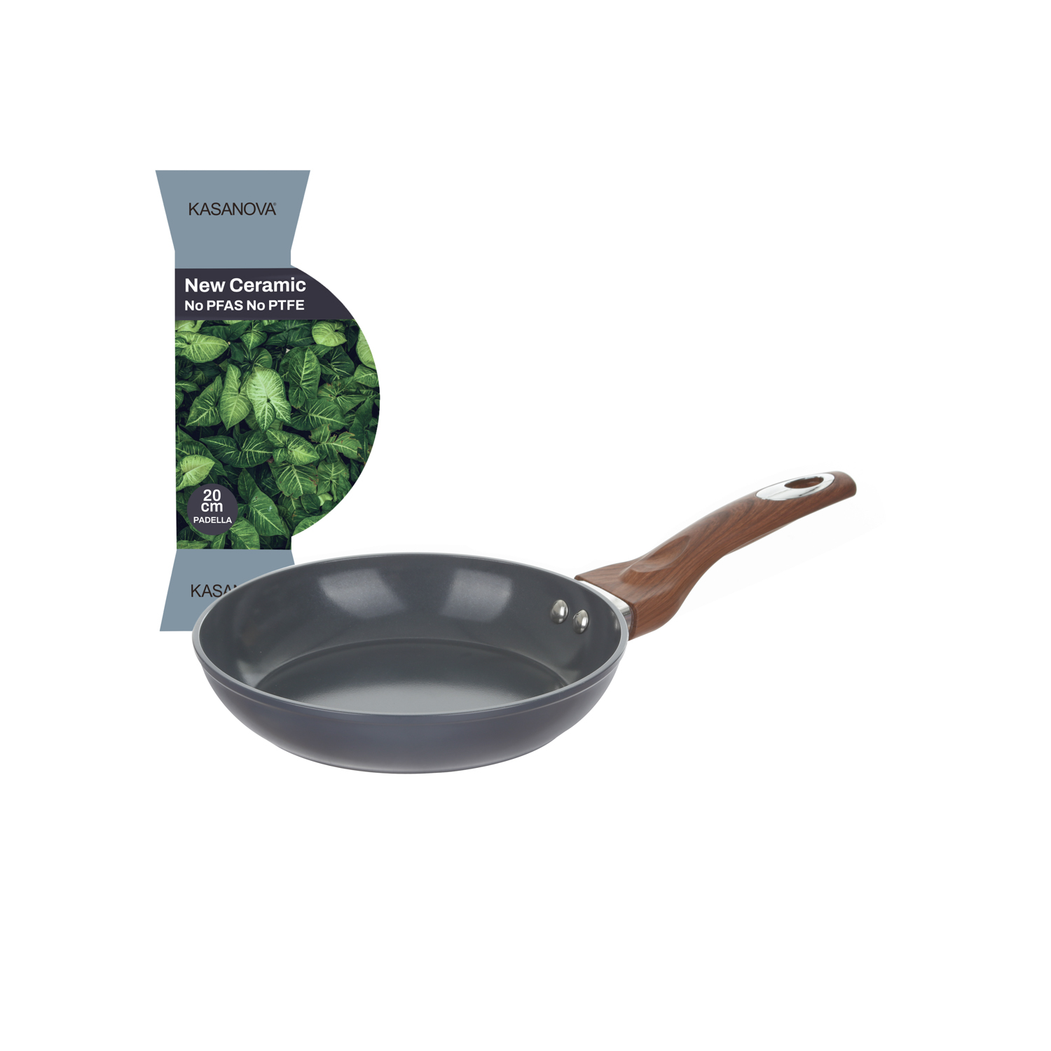 Padella 20 cm in ceramica ottanio New Ceramic