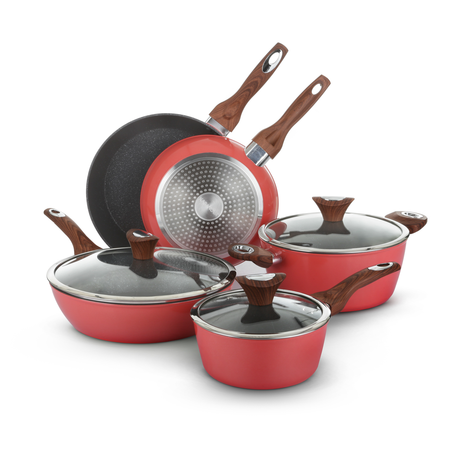 Batteria pentole 8 pezzi corallo Golden 5