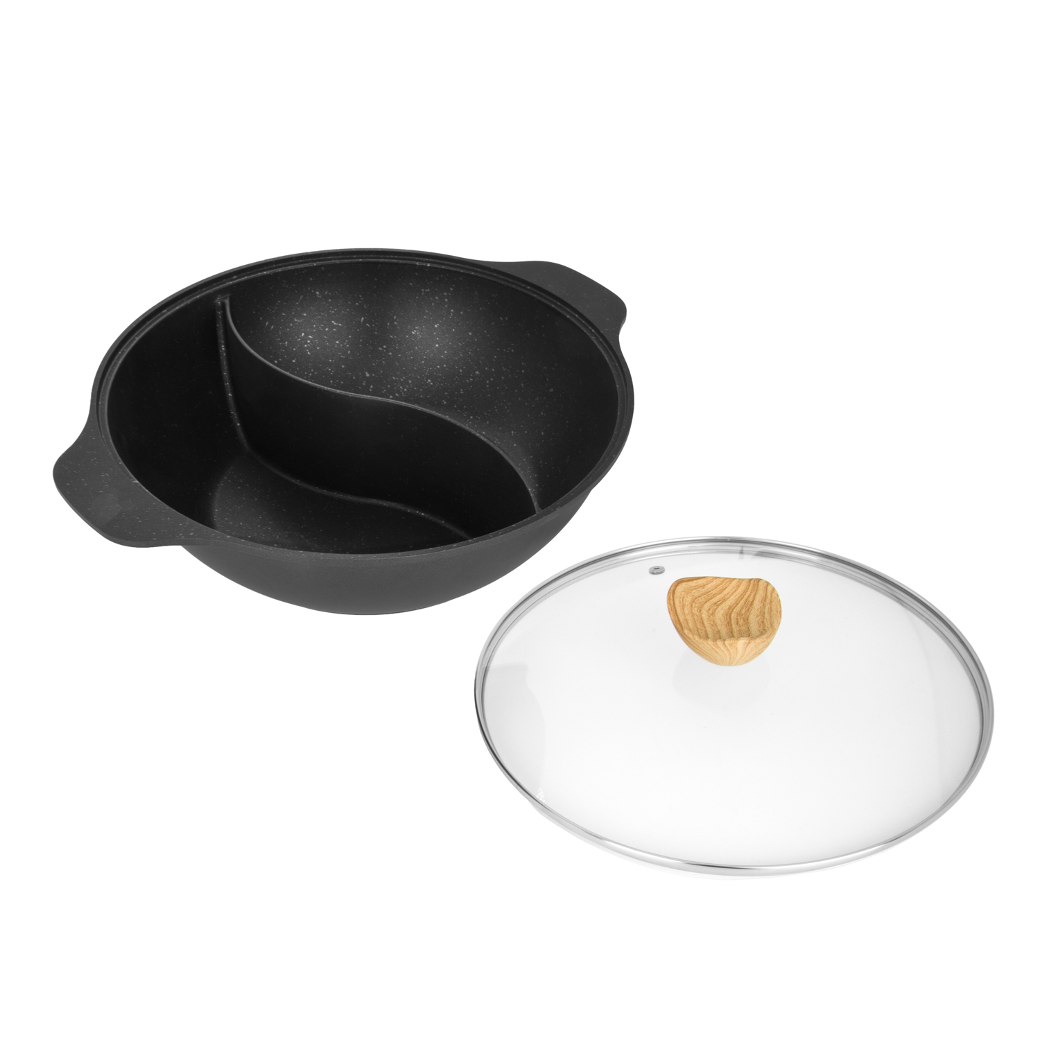 Pentola Hot Pot 30 cm con divisorio e coperchio