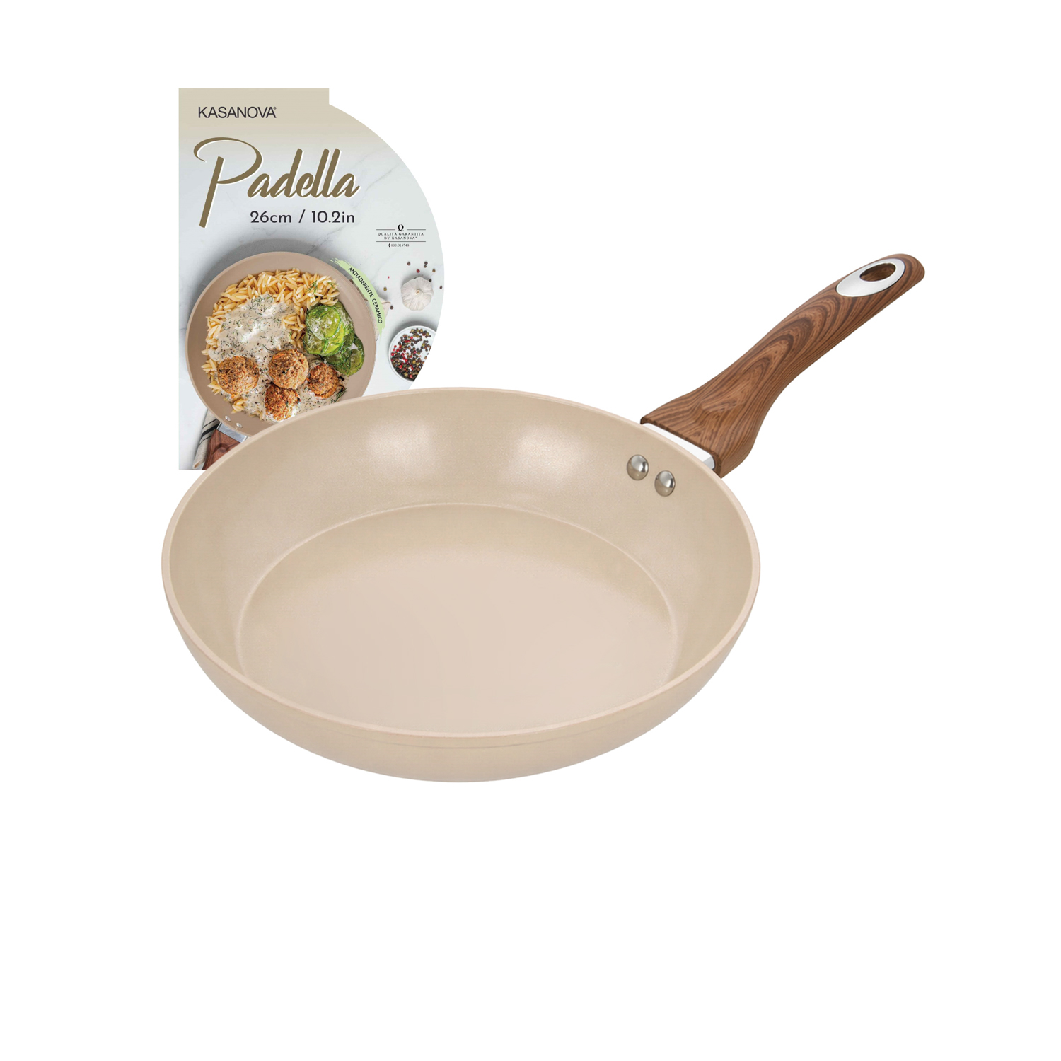 Padella 26 cm in ceramica taupe New Ceramic
