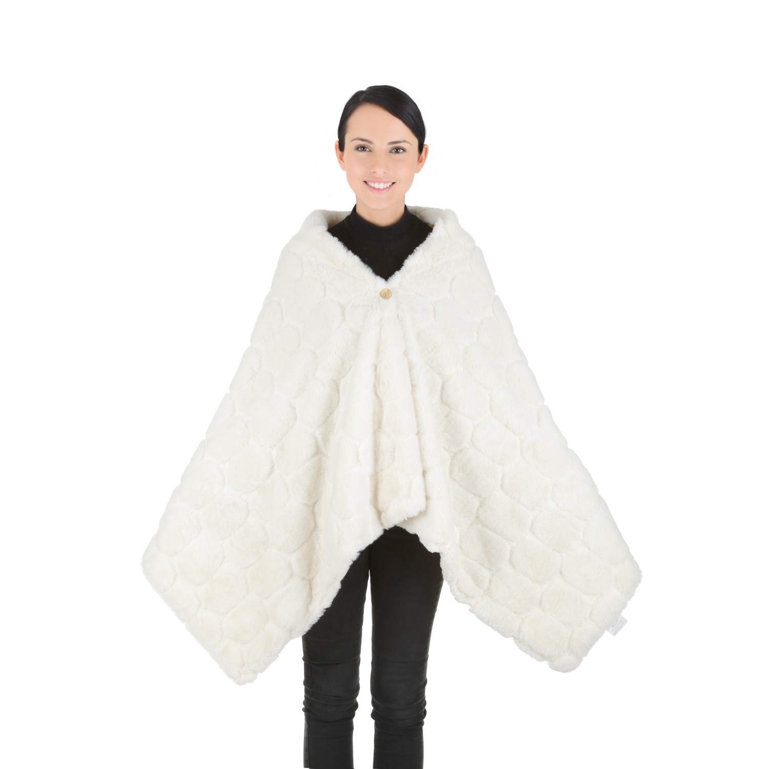 Plaid scialle bianco con bottone Darling
