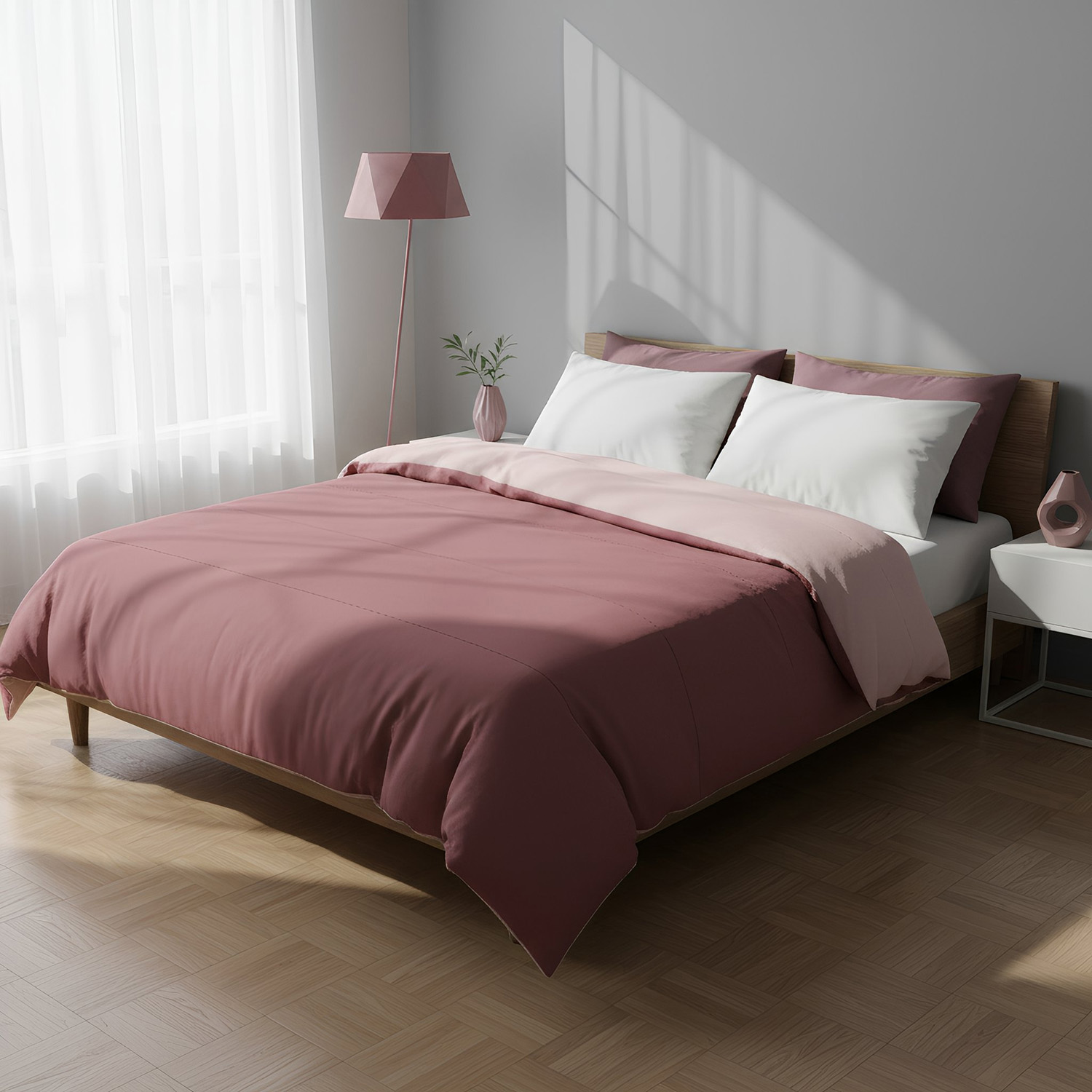 Trapunta matrimoniale microfibra 250x250 cm malva