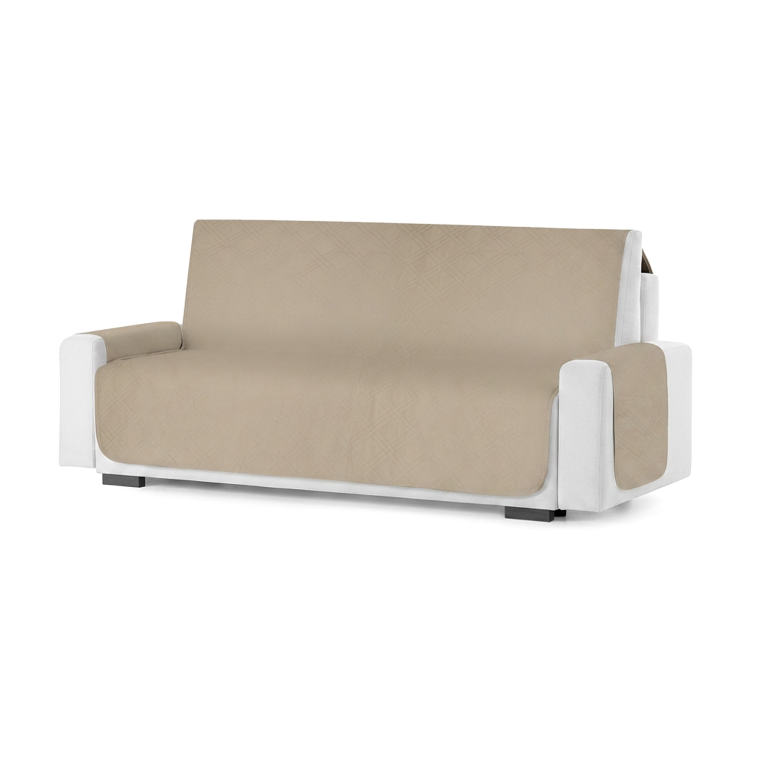 Copridivano 2 posti double face microfibra beige