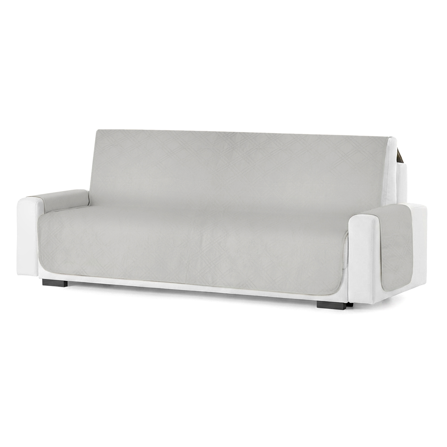 Copridivano 3 posti double face microfibra grigio