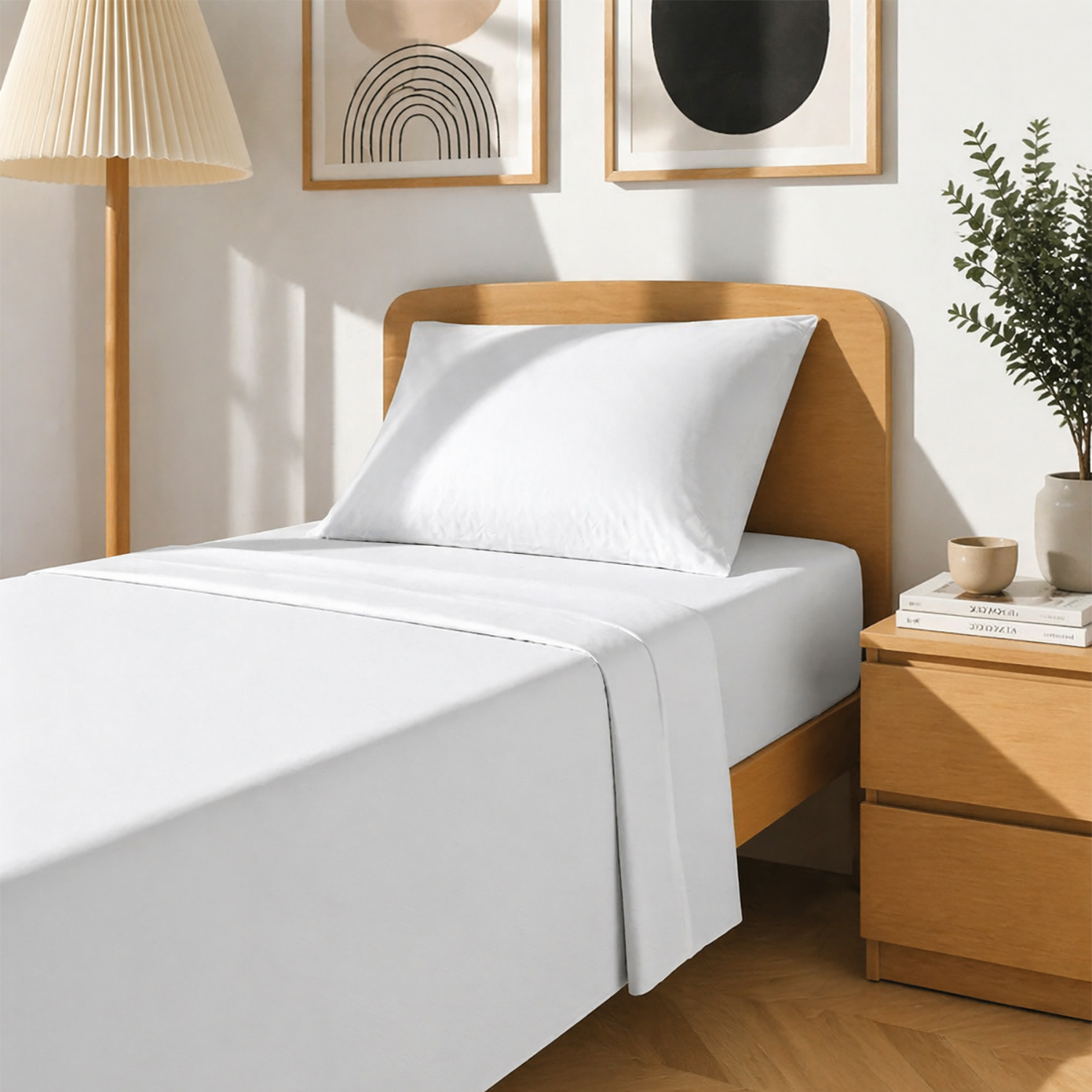 Completo letto singolo cotone bianco Nicoletta