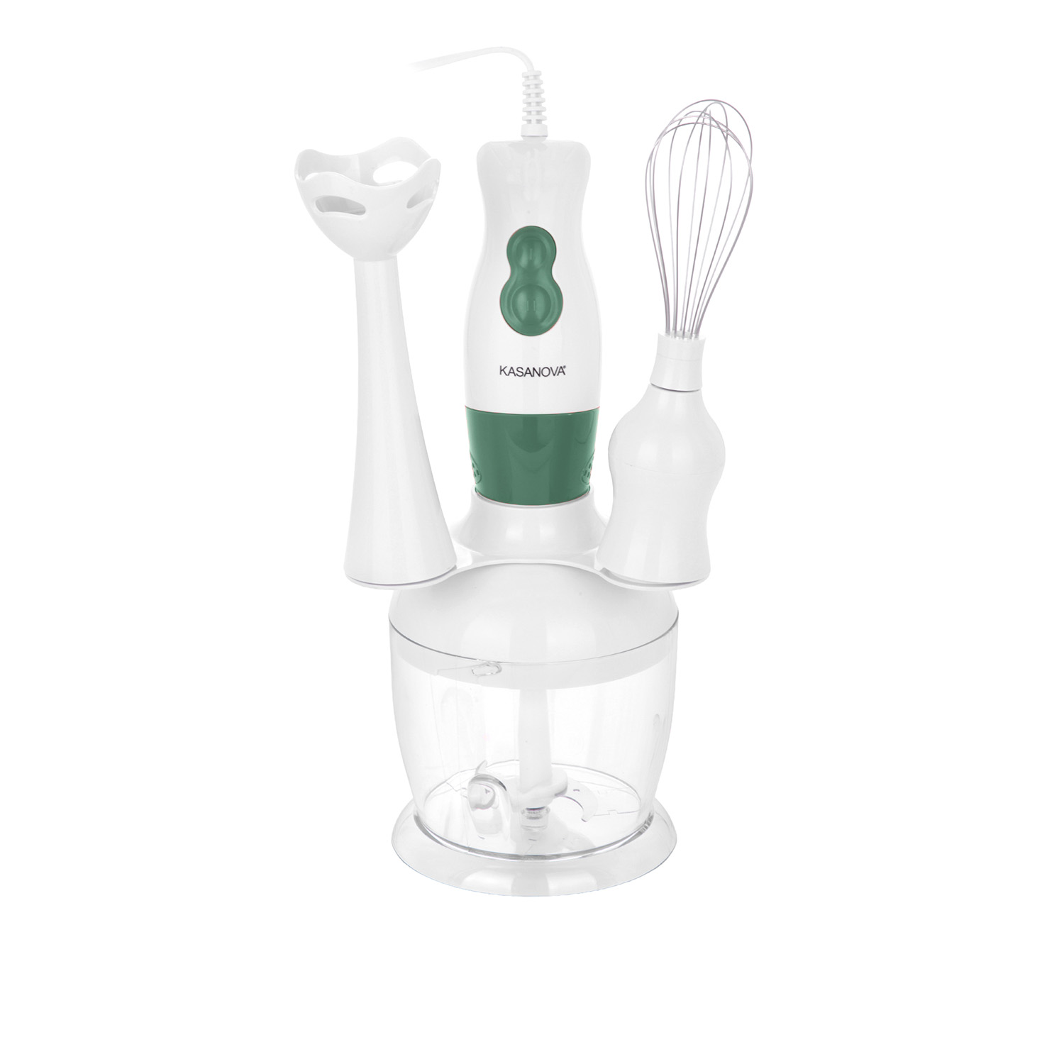 Set frullatore a immersione 3 in 1 verde con stand