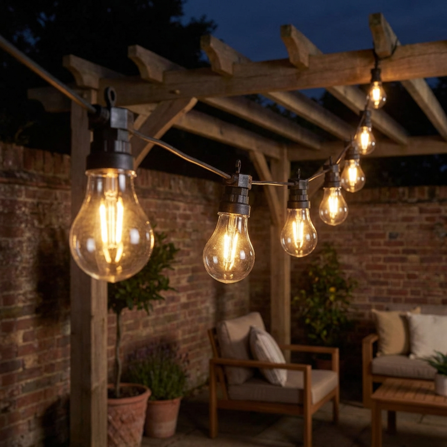 Catena luminosa 30 led da esterno con connettori