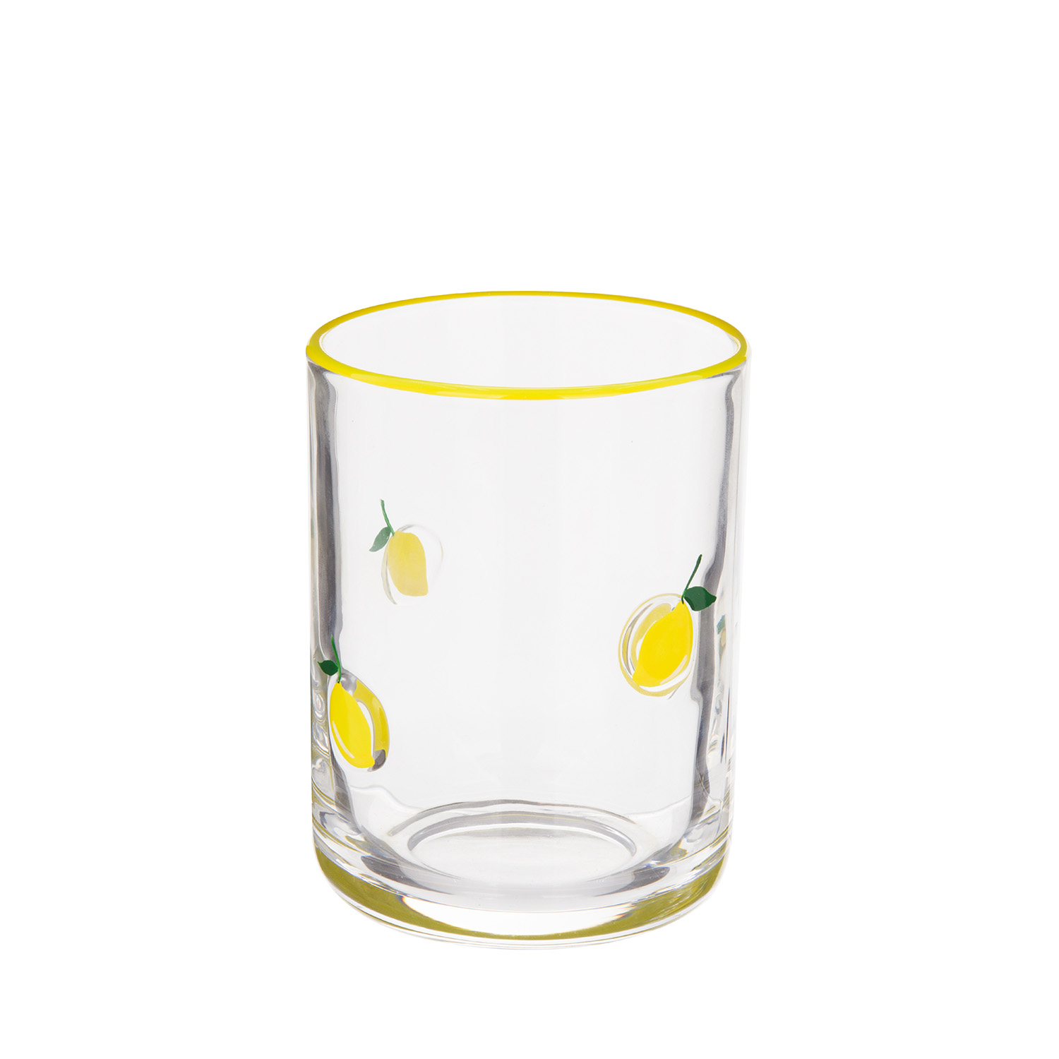 Bicchiere acqua vetro 410 ml decoro limone giallo