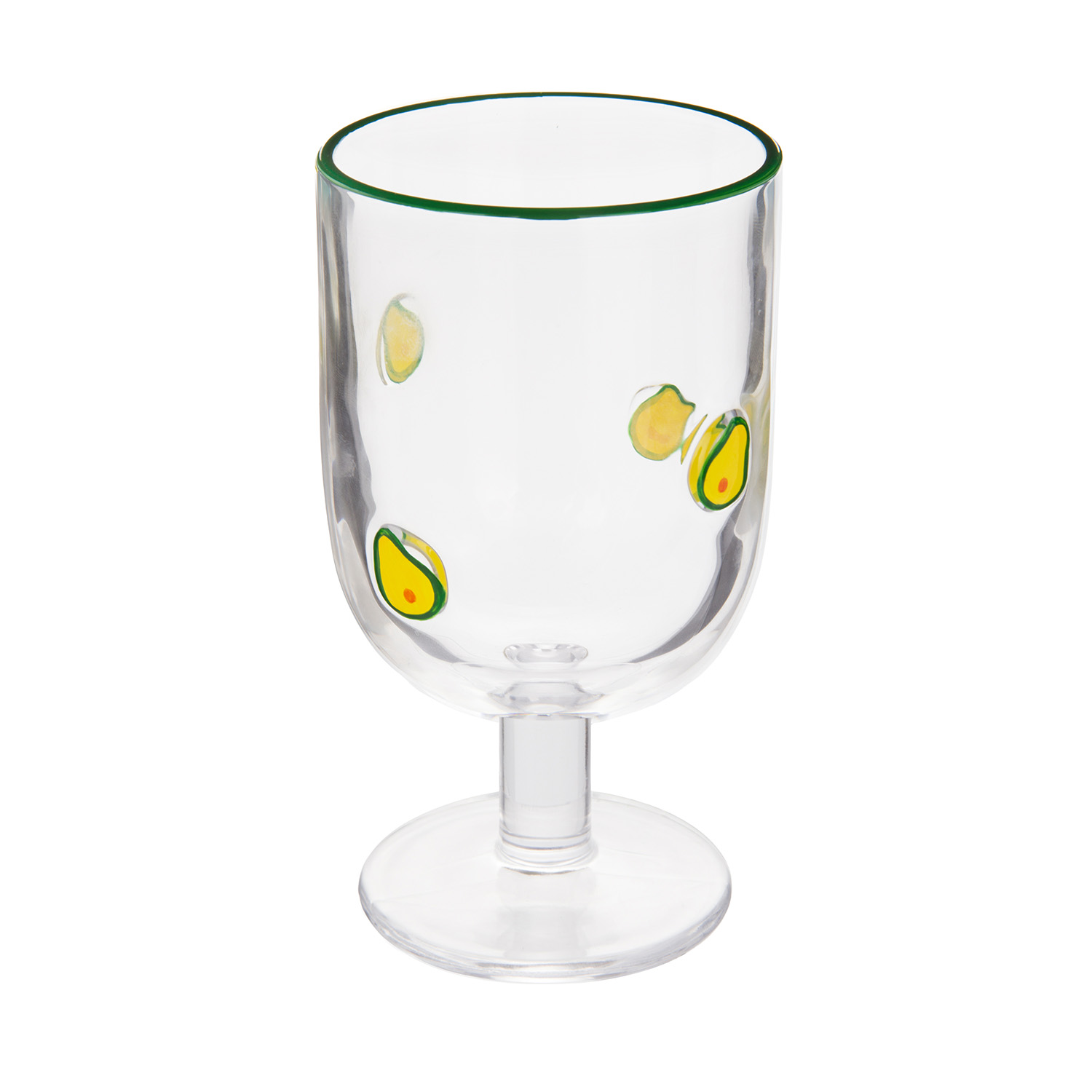 Calice vino vetro 400 ml decoro avocado