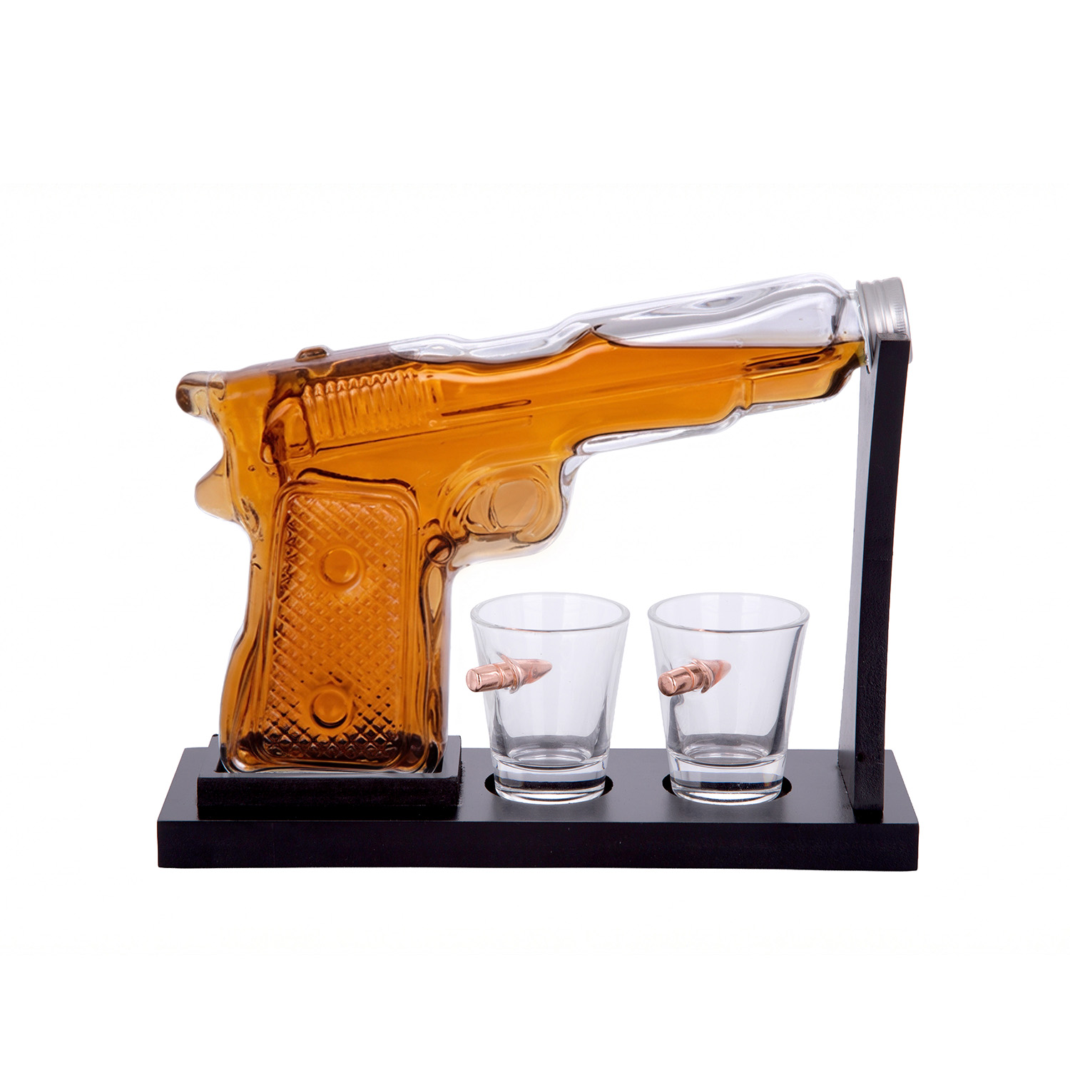 Set liquore bottiglia pistola con bicchierini shot