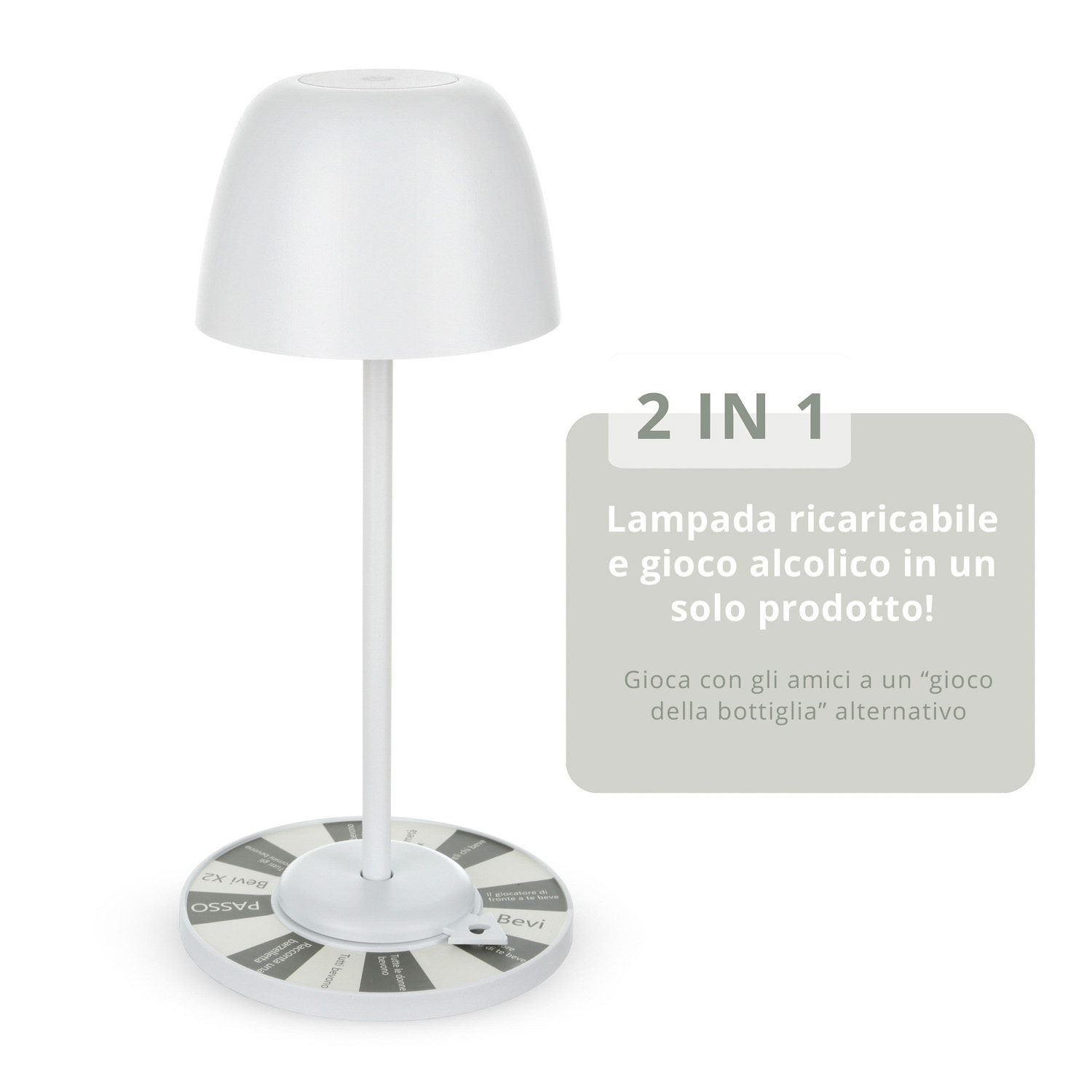 Lampada da tavolo touch con gioco alcolico 28 cm